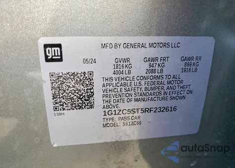 2024 Chevrolet Malibu Ls from USA, damaged, VIN 1G1ZC5ST5RF232616